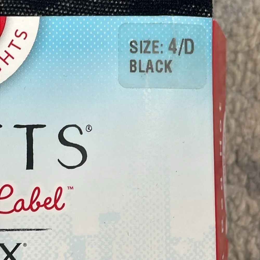 Spanx Assets Red Hot Label Black Textured Lace Zigzag Tights Smoothing Sz 4 D